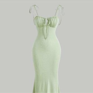 Sage Green Tie-Strap Dress